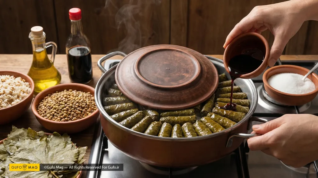 نکات طلایی پخت دلمه شامل زمان افزودن چاشنی، انتخاب برگ مناسب