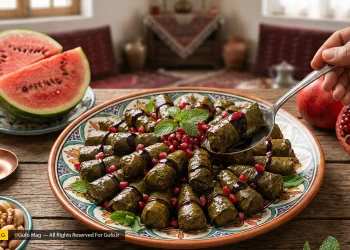 دستور پخت دلمه برگ مو ملس با رب انار