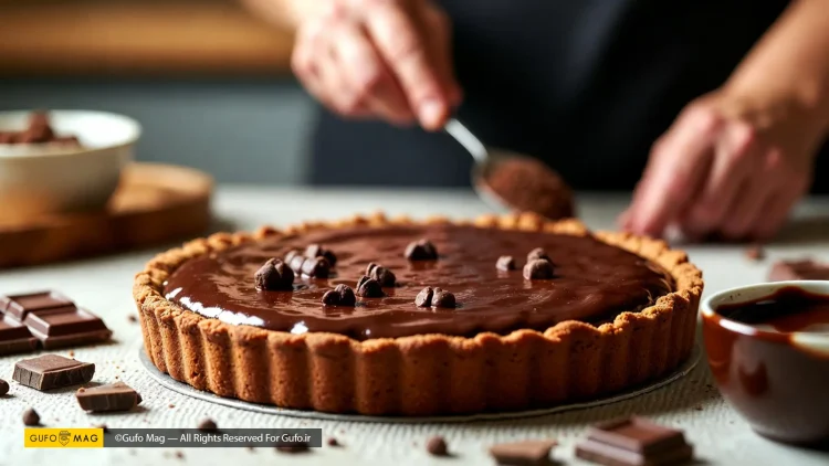 طرز تهیه تارت شکلاتی یخچالی