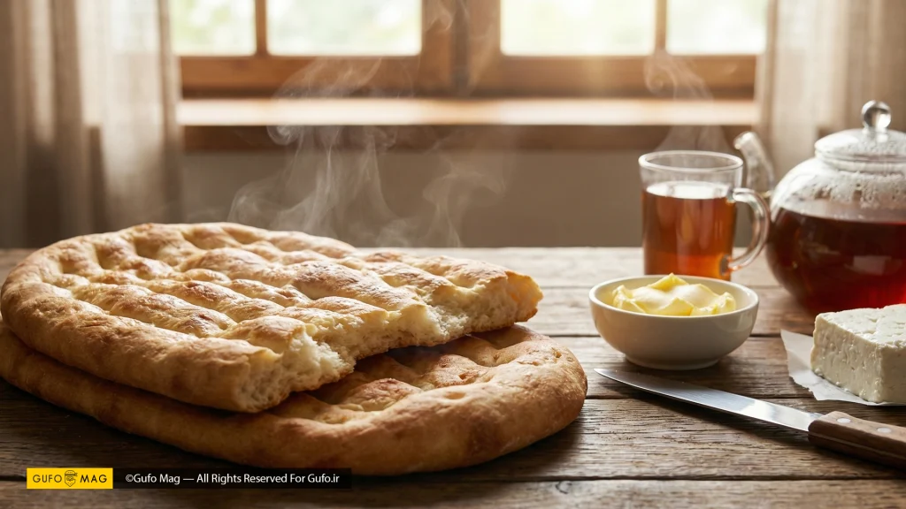 دستورپخت بربری در خانه و میز صبحانه ایرانی 