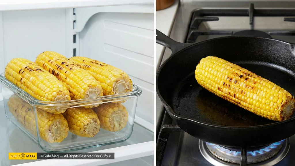 روش نگهداری ذرت کباب شده در یخچال و گرم کردن مجدد آن در تابه