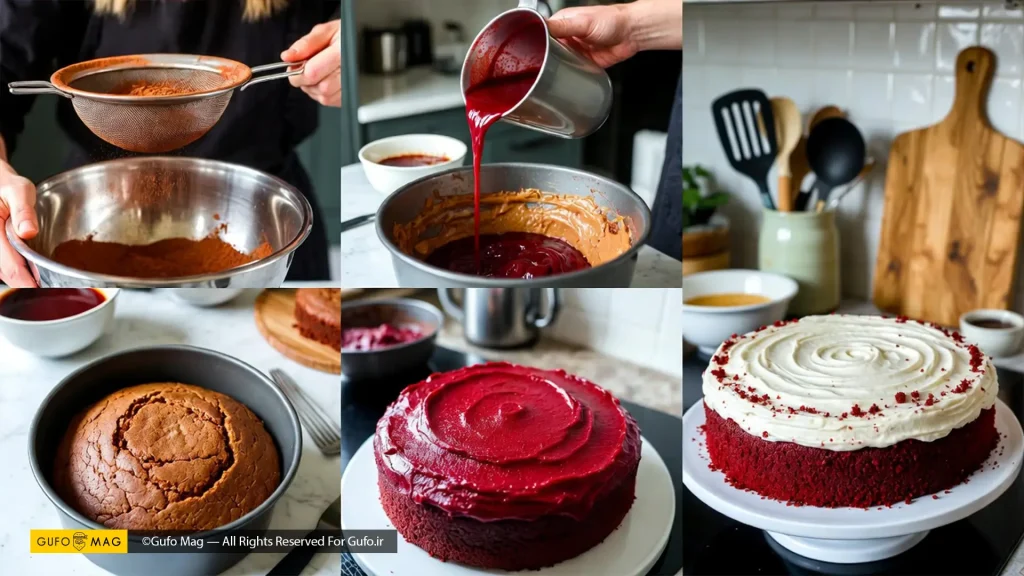 طرز تهیه گام به گام کیک ردولوت