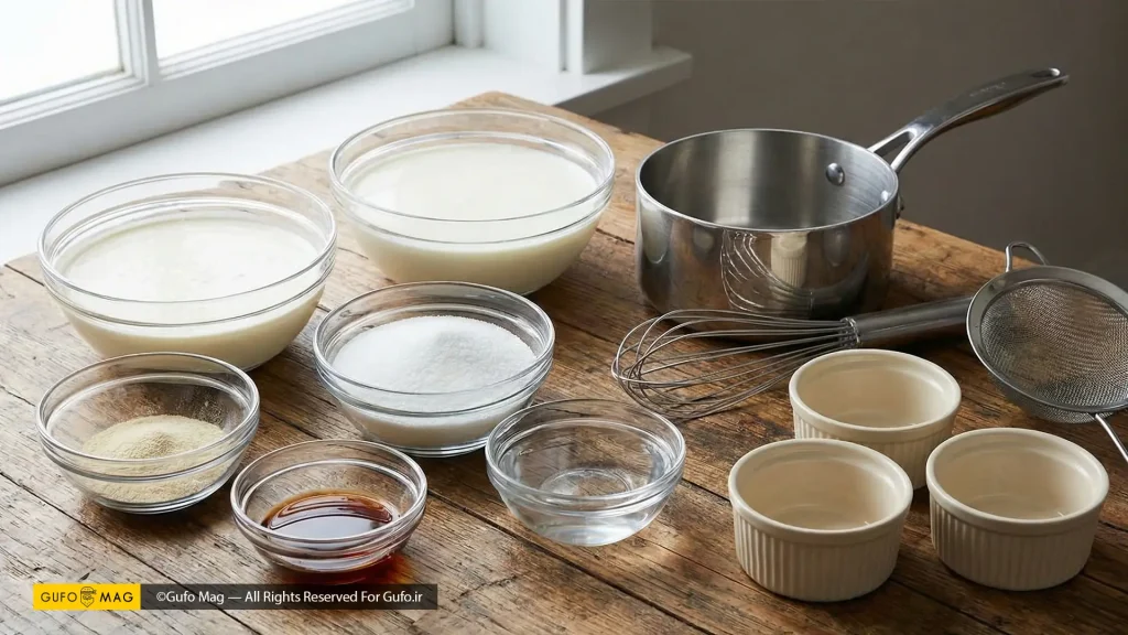 مواد لازم برای تهیه پاناکوتا وانیلی