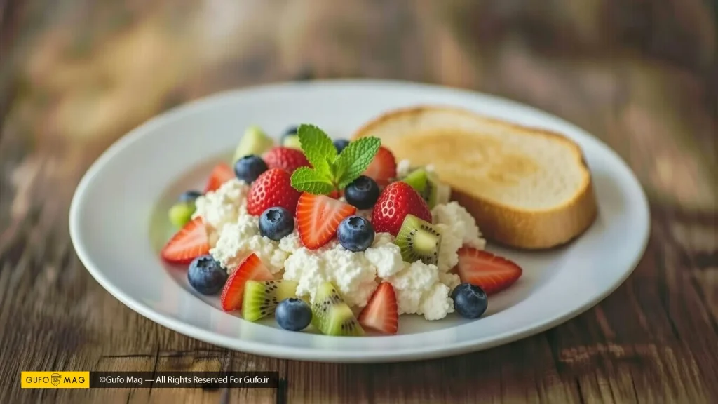 طرز تهیه میوه با پنیر کاتیج