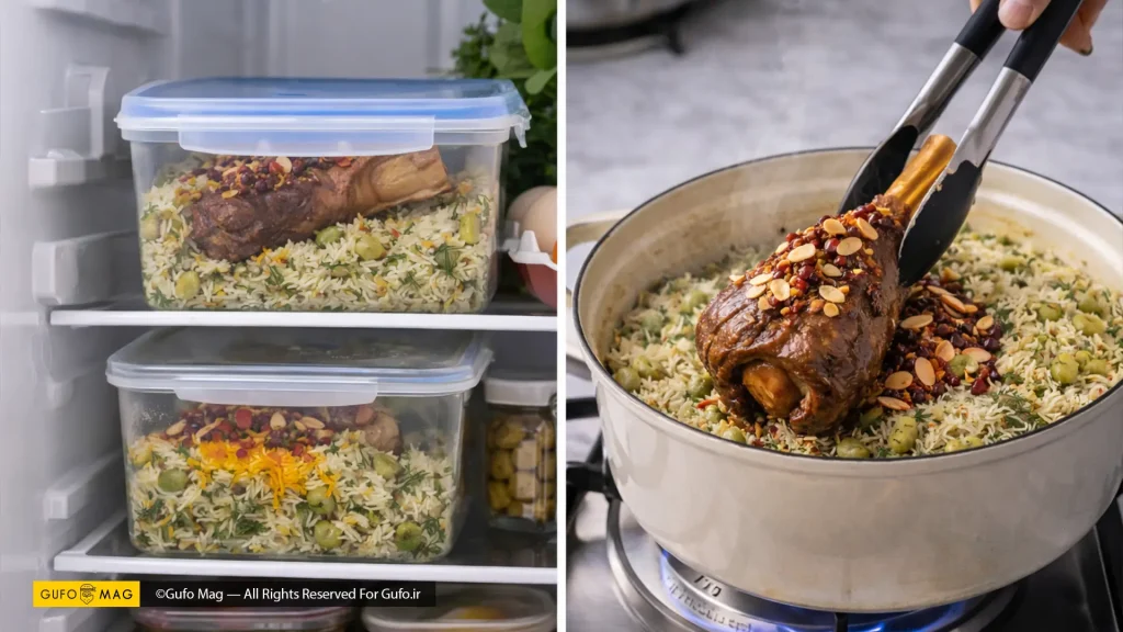 روش نگهداری باقالی پلو با گوشت