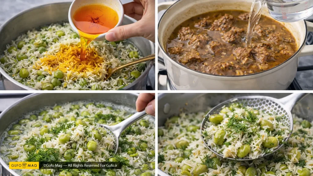 نکات و فوت و فن تهیه باقالی پلو با گوشت