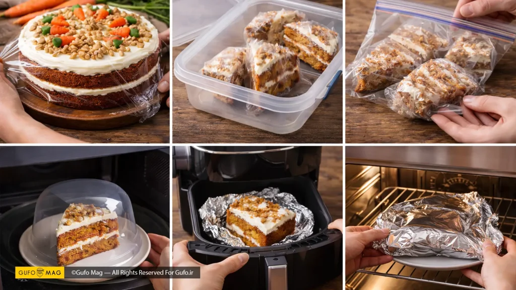 روش نگهداری و گرم کردن مجدد کیک هویج