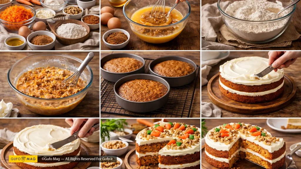 طرز تهیه کیک هویج مرحله به مرحله