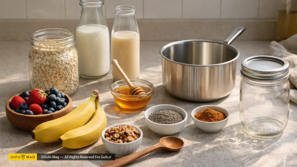 مواد لازم برای تهیه اوتمیل