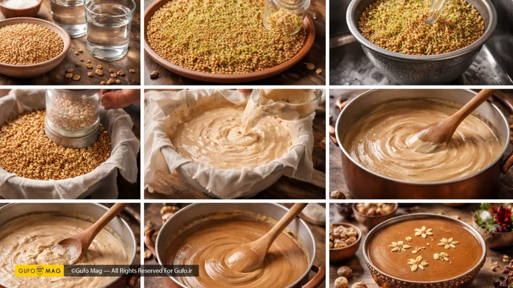 مراحل تهیه سمنو خانگی 