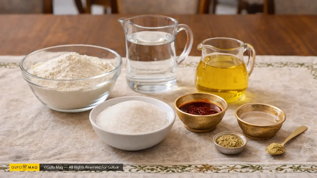 مواد لازم برای تهیه حلوا رغفرانی 