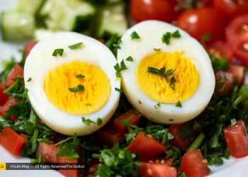 طرز تهیه تخم مرغ آبپز با سبزیجات