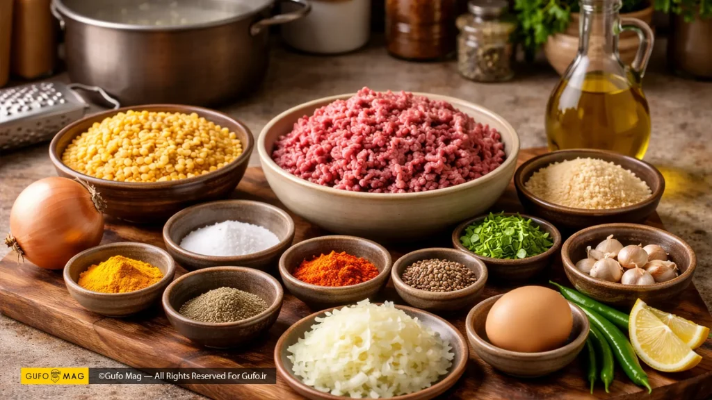 مواد لازم برای شامی کباب