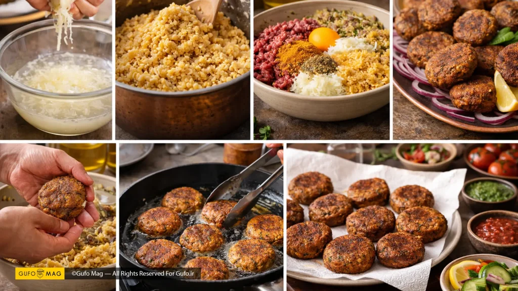 مراحل تهیه شامی کباب