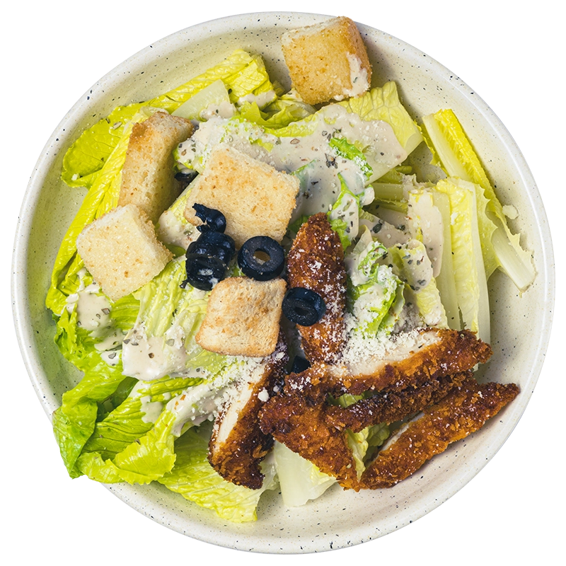 سالاد سزار فیله مرغ سوخاری گوفو